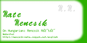 mate mencsik business card